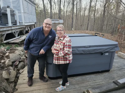 Cozy Woods-Inspired Spa Installation with a Bullfrog X7 Select