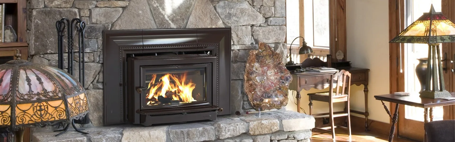 Get cozy with a Hearthstone Clydesdale wood fireplace insert