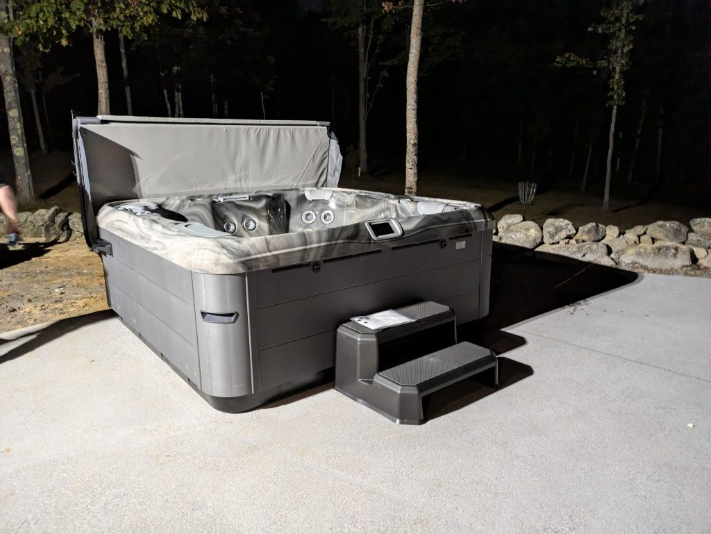 Secluded Backyard Retreat with a Bullfrog Spa Installation